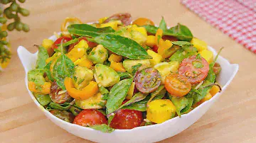 Nur wenige kennen dieses Rezept! Süßer Mango Avocado Salat. ASMR