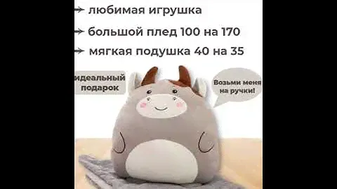 Мягкая игрушка-подушка с пледом