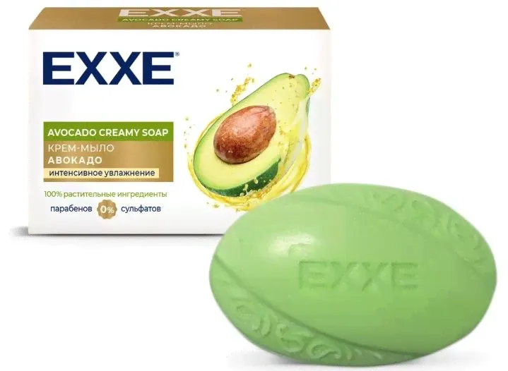 EXXE Мыло туалет. 90гр крем-мыло АВОКАДО увлажнение, футляр 0822-0
