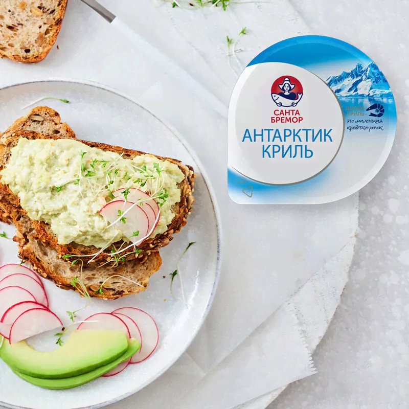 Крем-паста с антарктическим крилем Санта Бремор Антарктик-Криль с авокадо, 150г-2
