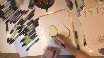 How i draw avocados Как я рисую авокадо Speed painting  disegna l'avocado