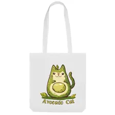 Сумка «Котик - авокадо (Avocado Cat)» цвет белый