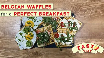 Belgian Waffles with Salmon, Mozzarella and Eggs | Бельгийские вафли с лососем, моццареллой и яйцами