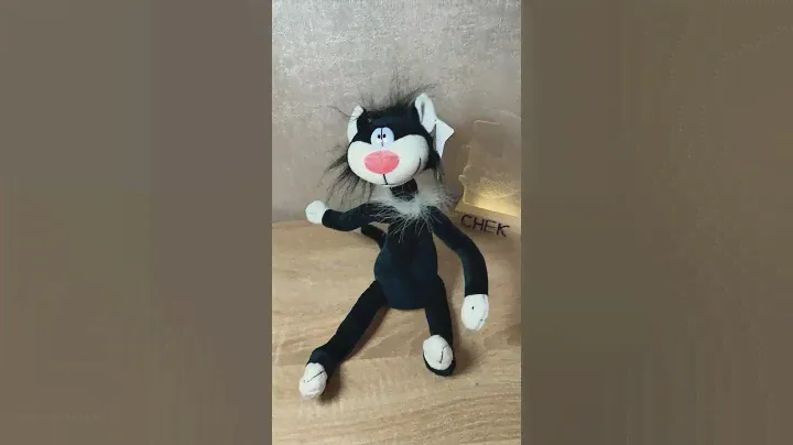 Мягкая игрушка, кот, котик, пушистый, мягкий, 30 см, черный. Артикул: окт-2-