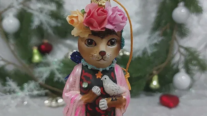 Обзор ёлочной игрушки Frida Catlo (Фрида Котло), безымянный производитель, Китай.