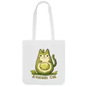 Сумка «Котик - авокадо (Avocado Cat)» цвет белый