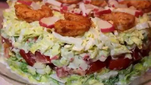 Новый САЛАТ из КАПУСТЫ вкусно и просто! С КРЕВЕТКАМИ И АВОКАДО!!! / SALAD WITH SHRIMP AND AVOCADO/