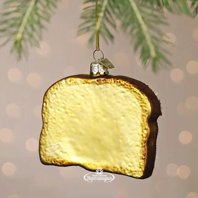 Стеклянная елочная игрушка Авокадо Тост - Healthy Xmas 10 см, подвеска