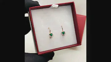 Детские золотые серьги-сердечки, 585 проба